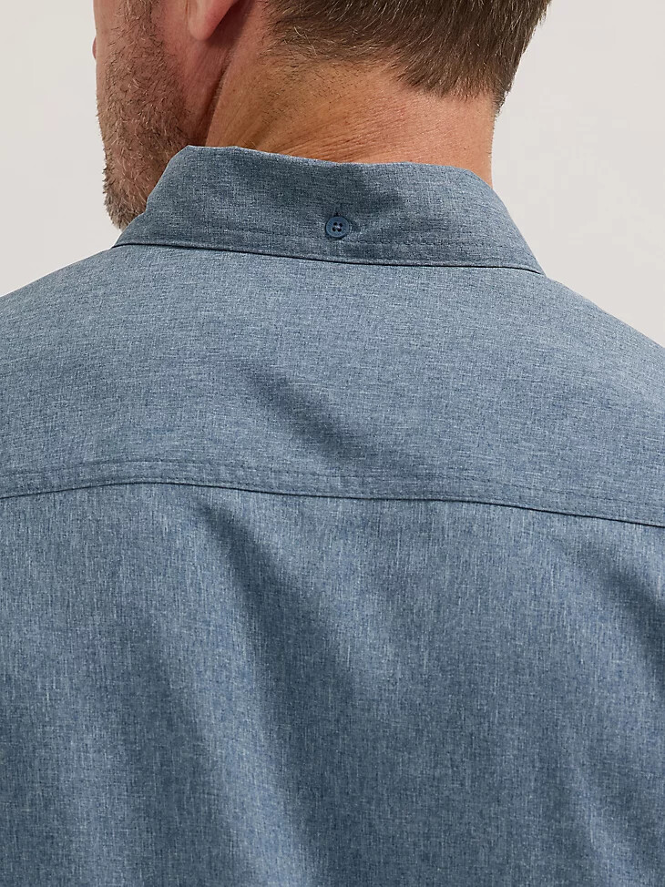 camisa de trabajo lisa con ventilación de manga larga wrangler riggs workwear blue nights heather