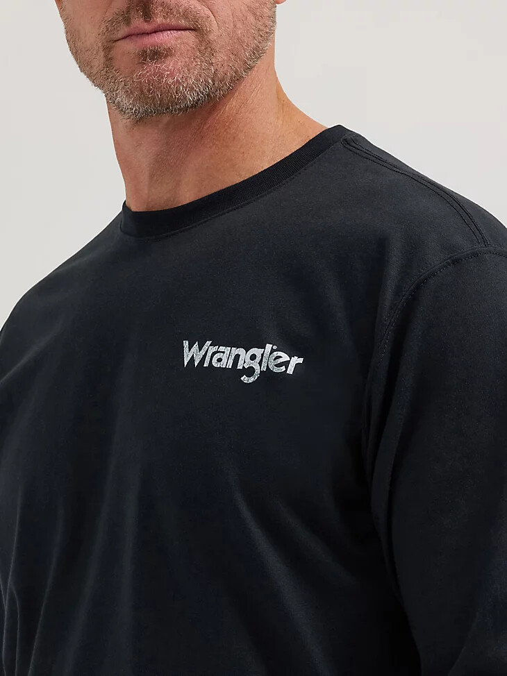 camiseta wrangler fr ignífuga de manga larga con gráfico en la espalda color negro