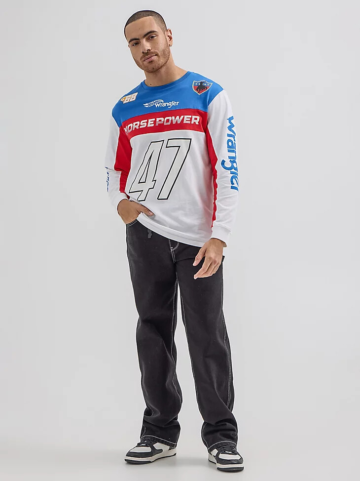camiseta con bloques de color wrangler x hot wheels para hombre multicolor