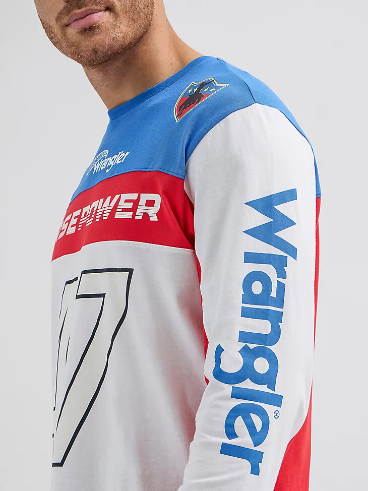camiseta con bloques de color wrangler x hot wheels para hombre multicolor