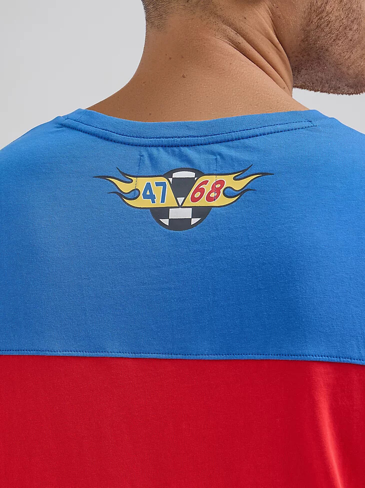 camiseta con bloques de color wrangler x hot wheels para hombre multicolor