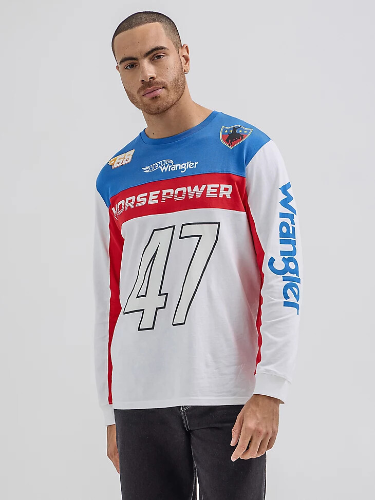 camiseta con bloques de color wrangler x hot wheels para hombre multicolor