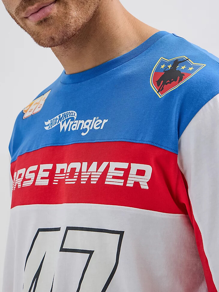 camiseta con bloques de color wrangler x hot wheels para hombre multicolor