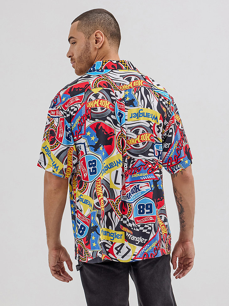 camisa de recuerdo para hombre wrangler x hot wheels multicolor