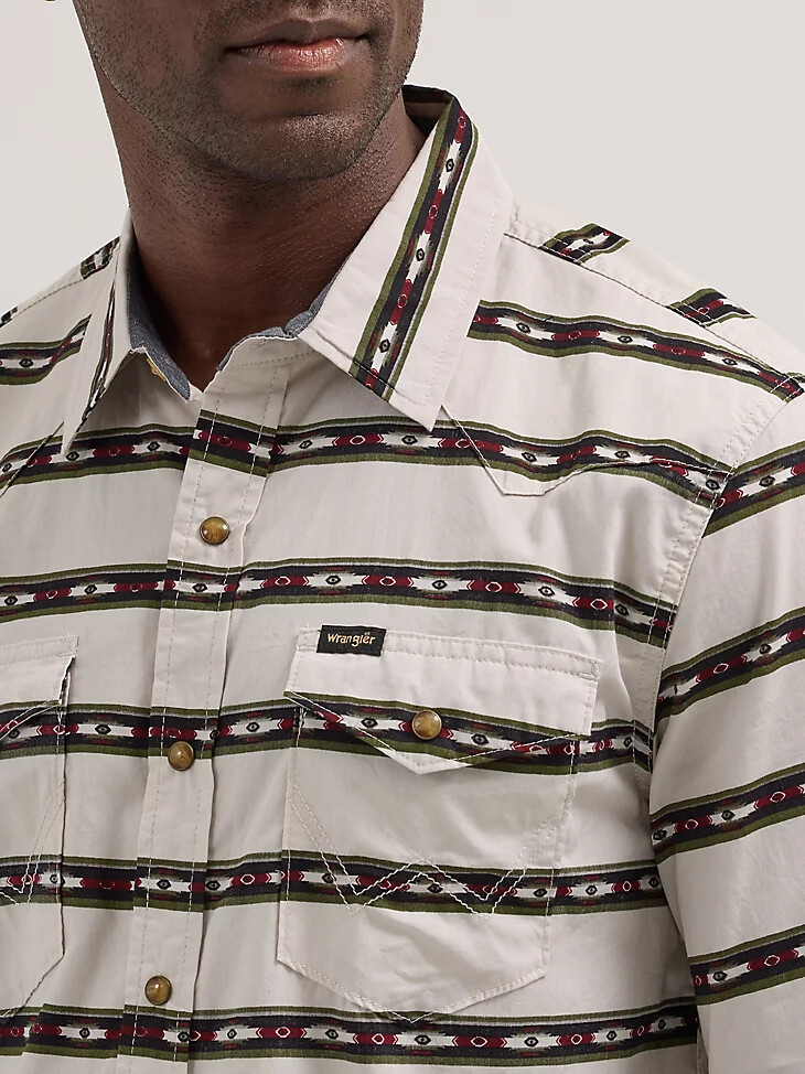 camisa de popelina estampada para hombre wind chime