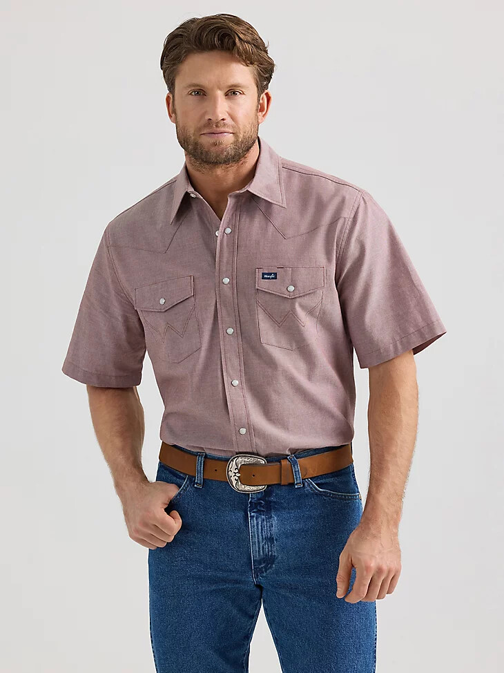 camisa de trabajo clásica vaquera de manga corta cowboy cut marrón