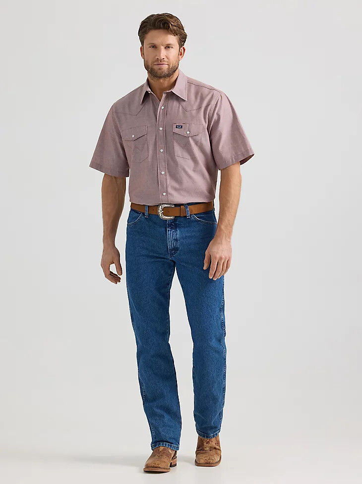 camisa de trabajo clásica vaquera de manga corta cowboy cut marrón