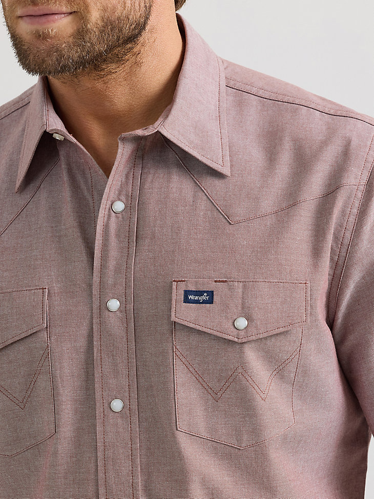 camisa de trabajo clásica vaquera de manga corta cowboy cut marrón