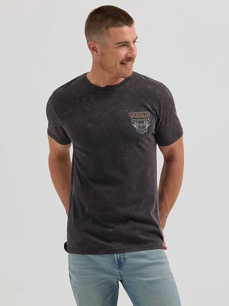 camiseta ride of life para hombre en negro azabache