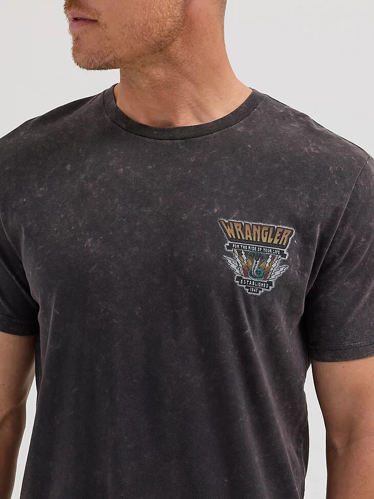 camiseta ride of life para hombre en negro azabache
