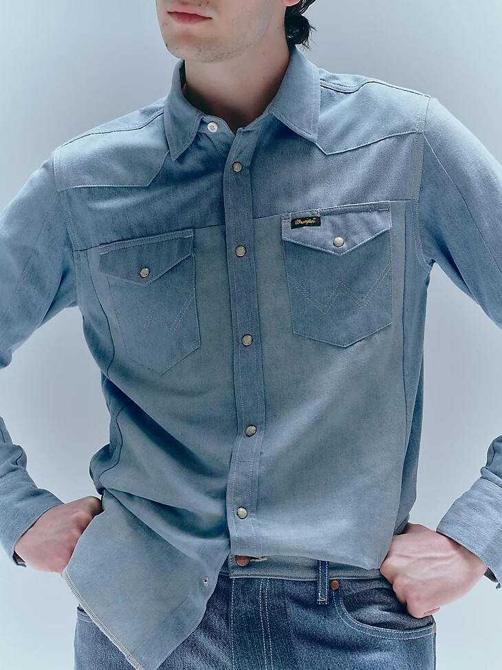 camisa wrangler x beyond retro heritage con lavado claro
