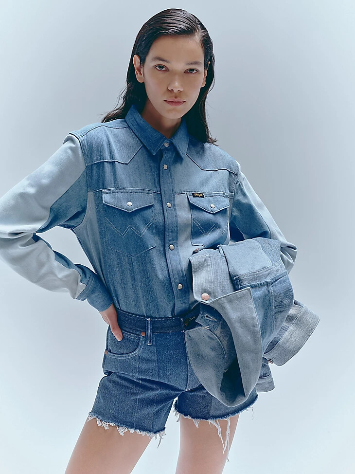 camisa wrangler x beyond retro heritage con lavado claro