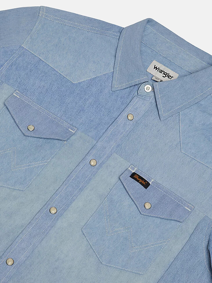 camisa wrangler x beyond retro heritage con lavado claro