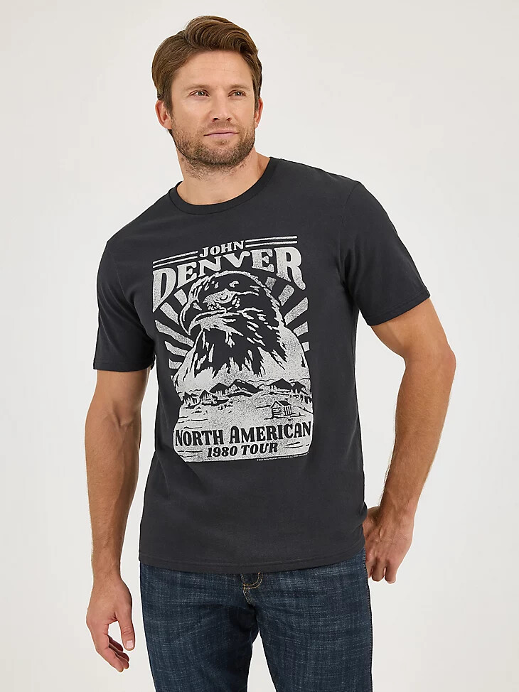 camiseta wrangler john denver concert para hombre color negro lavado