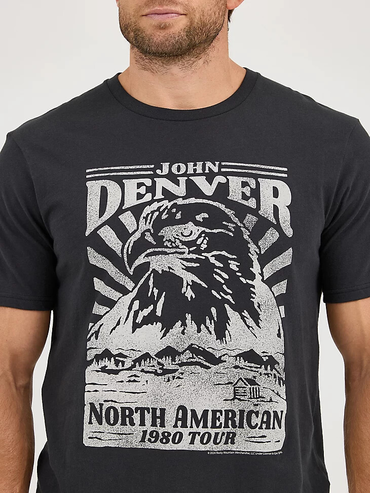 camiseta wrangler john denver concert para hombre color negro lavado