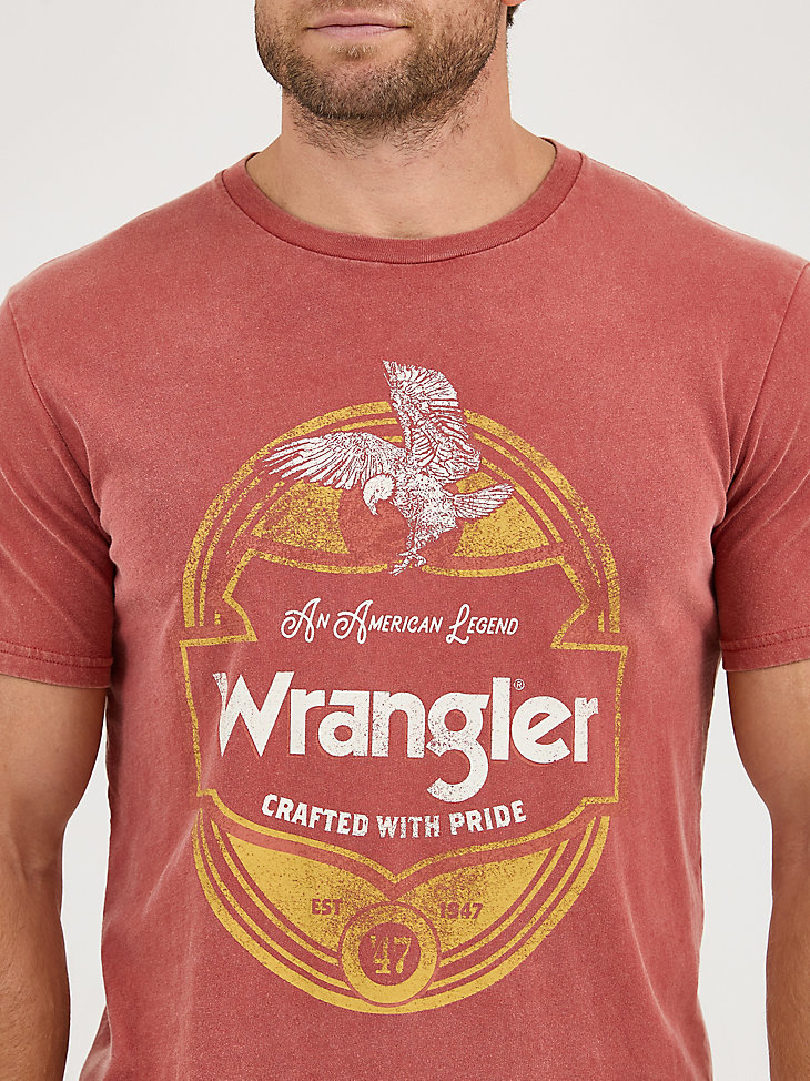 camiseta wrangler crafted with pride para hombre marsala