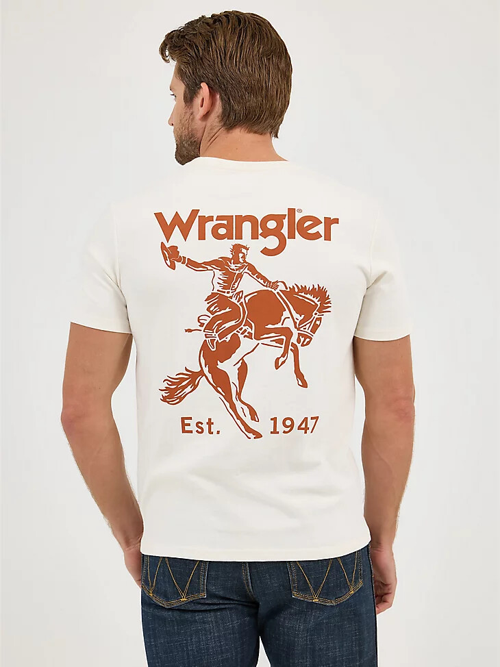 camiseta gráfica wrangler bucking cowboy back para hombre