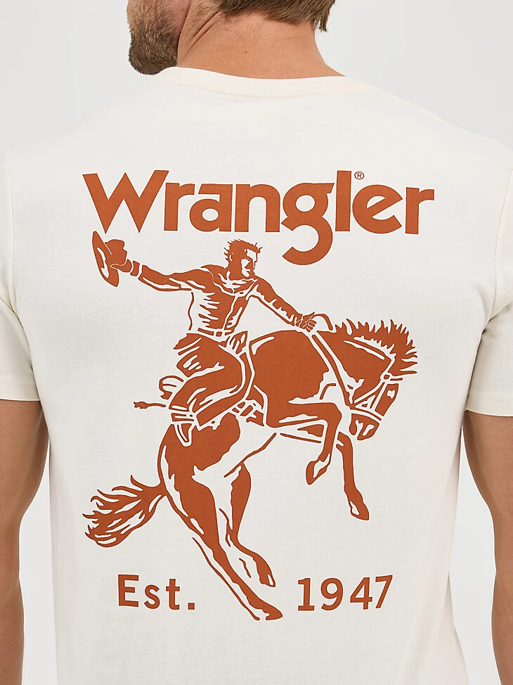 camiseta gráfica wrangler bucking cowboy back para hombre