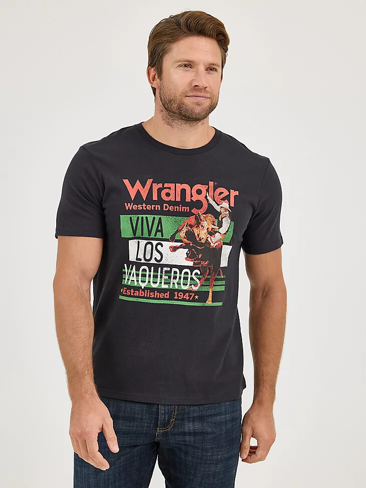 camiseta gráfica de jinete mexicano para hombre viva