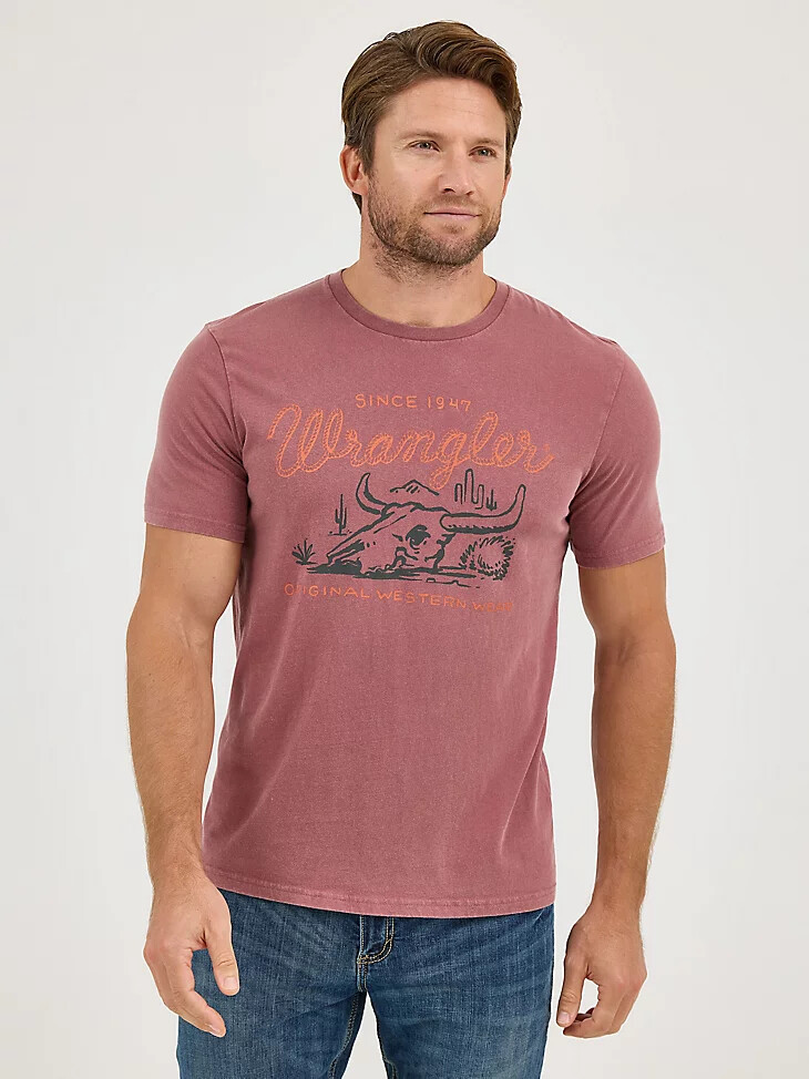 camiseta gráfica steerhead con lavado mineral para hombre steer ginger