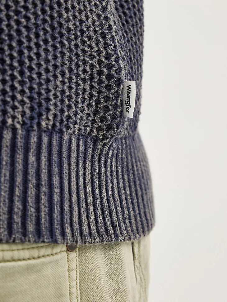 suéter de cuello redondo para hombre azul marino