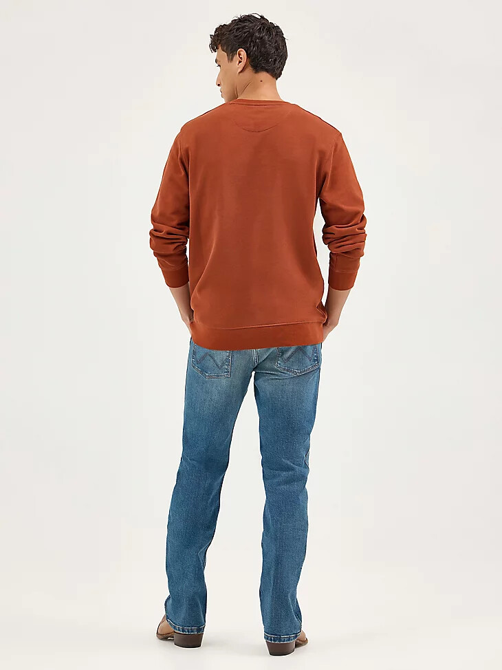 sudadera con cuello redondo y logotipo para hombre color pimentón ahumado