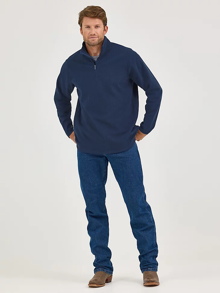 suéter polar tipo gofre wrangler con cremallera de un cuarto para hombre color iris