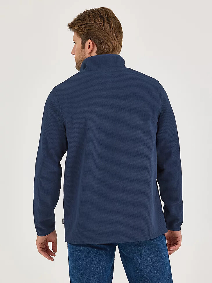 suéter polar tipo gofre wrangler con cremallera de un cuarto para hombre color iris