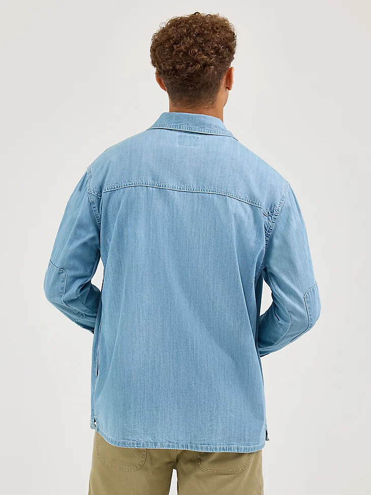 camisa utilitaria para hombre lavado claro