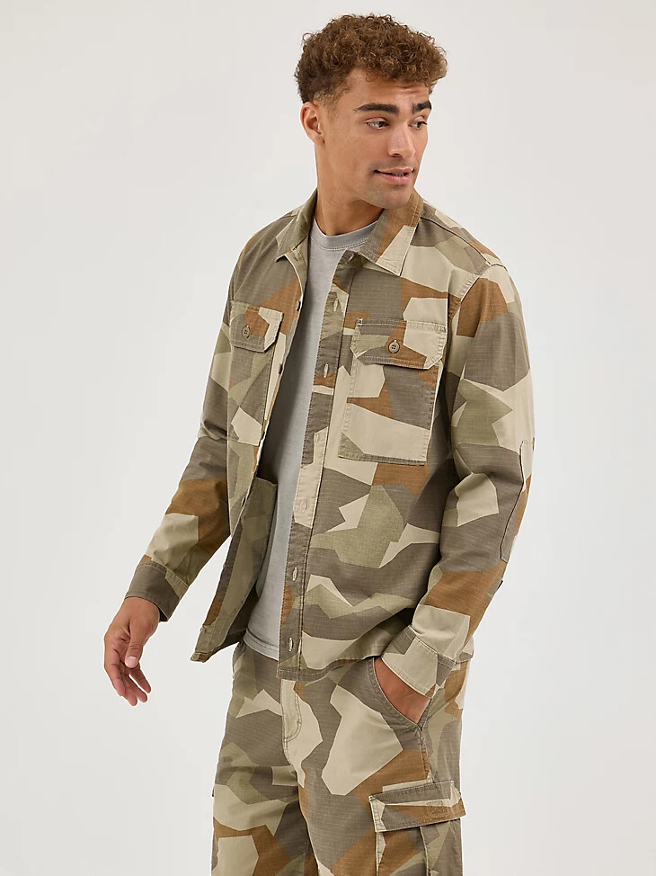 camisa de camuflaje utilitaria para hombre geo camo