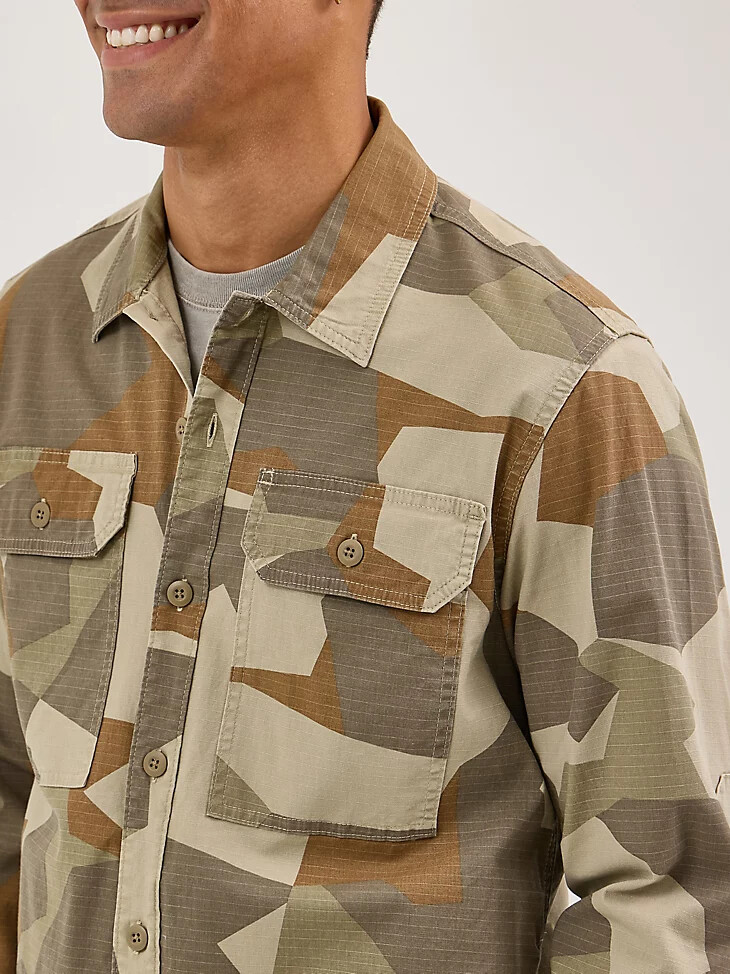 camisa de camuflaje utilitaria para hombre geo camo