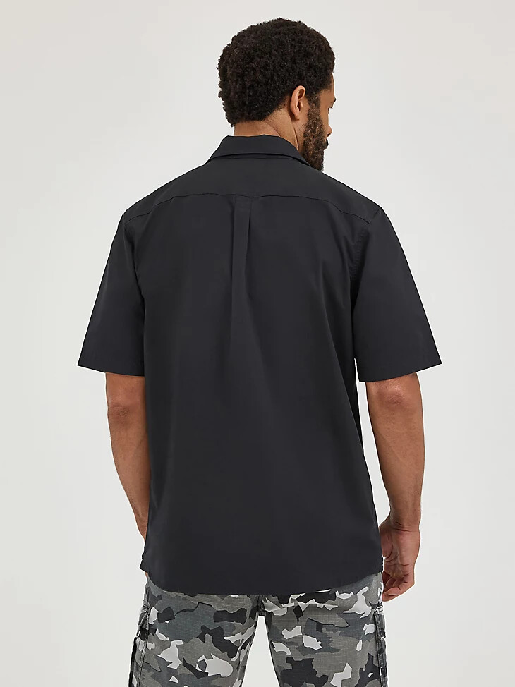 camisa de popelina elástica relajada para hombre caviar