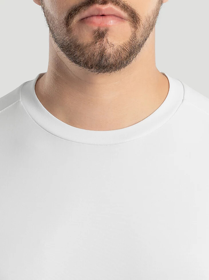 camiseta deportiva de cuello redondo para hombre color blanco brillante