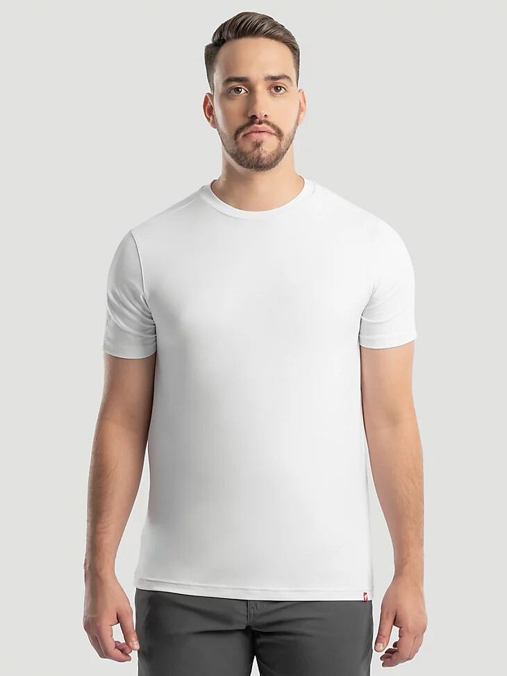 camiseta deportiva de cuello redondo para hombre color blanco brillante