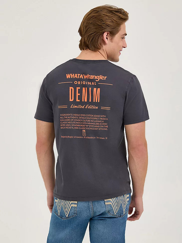 camiseta wrangler x whataburger ingredient para hombre color negro descolorido