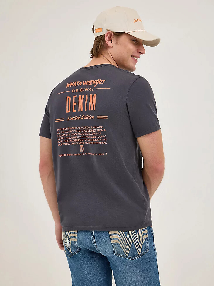 camiseta wrangler x whataburger ingredient para hombre color negro descolorido