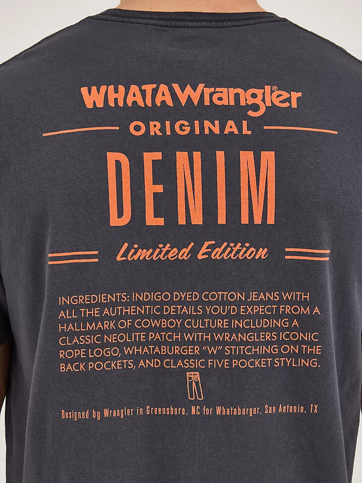 camiseta wrangler x whataburger ingredient para hombre color negro descolorido