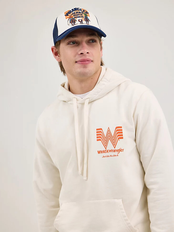 sudadera con capucha wrangler x whataburger para hombre marshmallow
