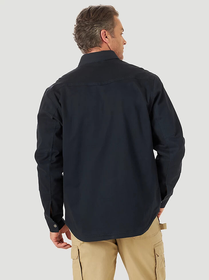 chaqueta de trabajo con forro polar wrangler riggs workwear tough layers color azul marino oscuro