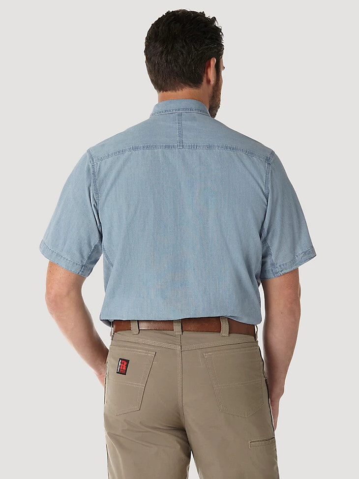 camisa de trabajo wrangler riggs workwear chambray azul claro
