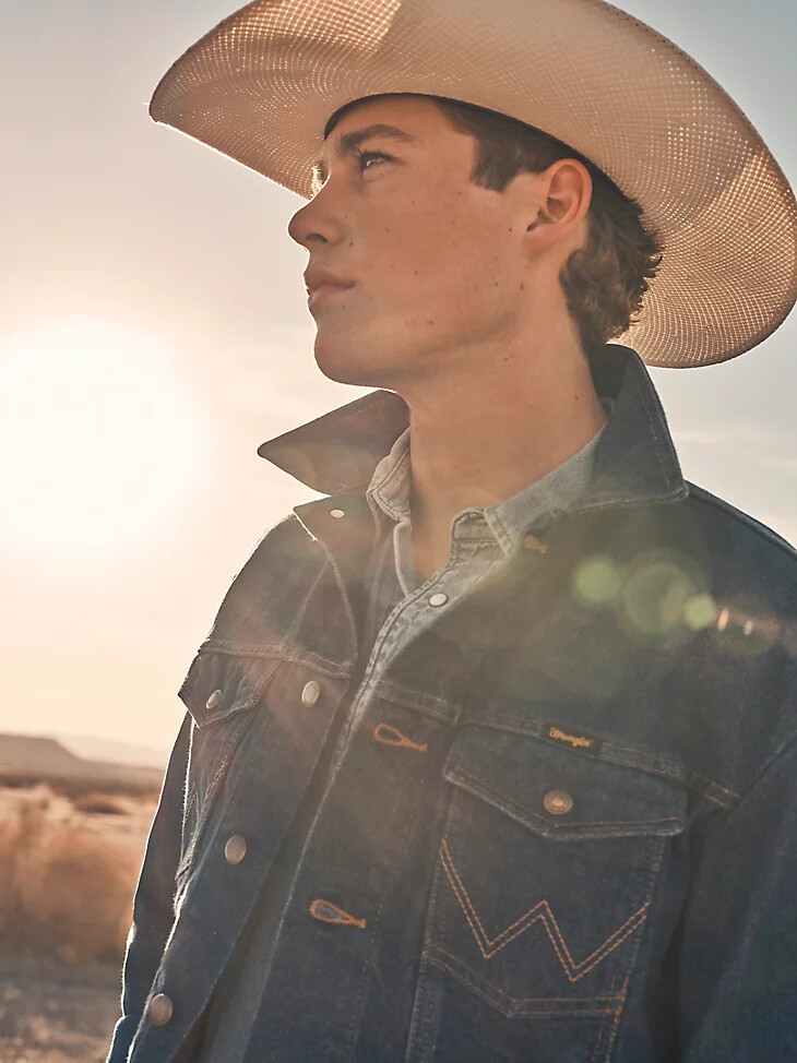 chaqueta vaquera sin forro wrangler cowboy cut denim prelavado