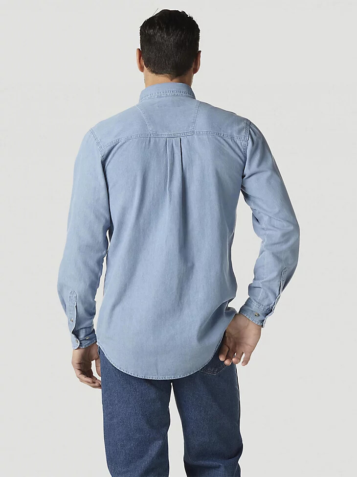 camisa básica vaquera wrangler rugged wear con lavado a la piedra