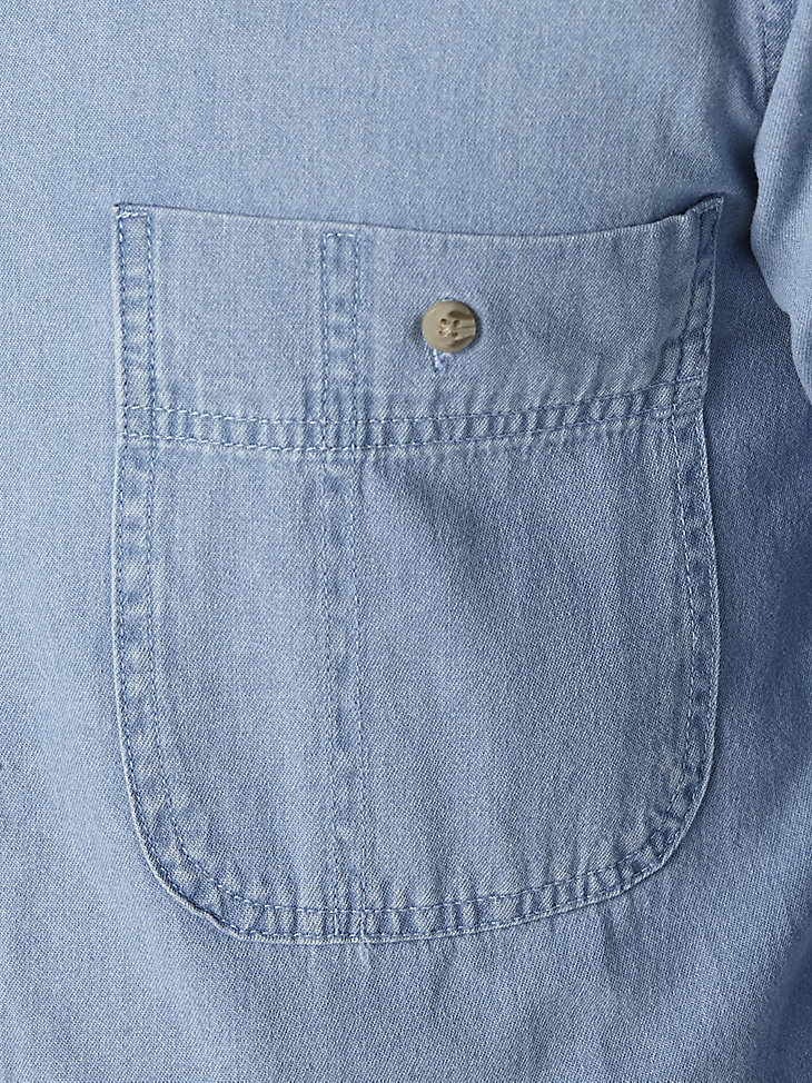 camisa básica vaquera wrangler rugged wear con lavado a la piedra