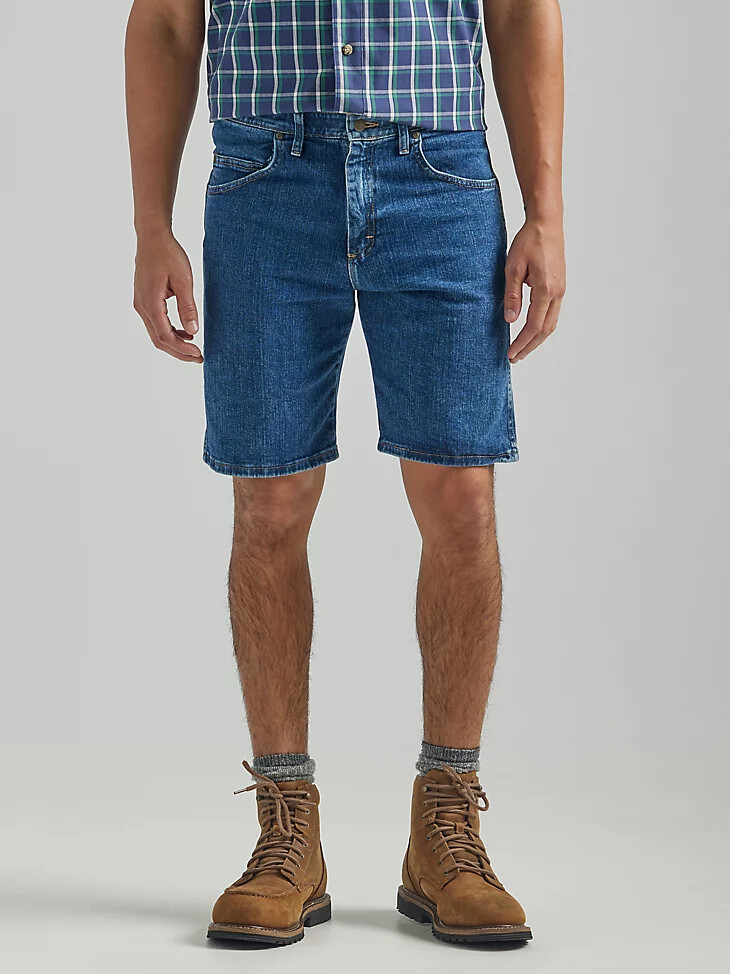 pantalón corto wrangler rugged wear performance series relaxed fit color piedra mediana