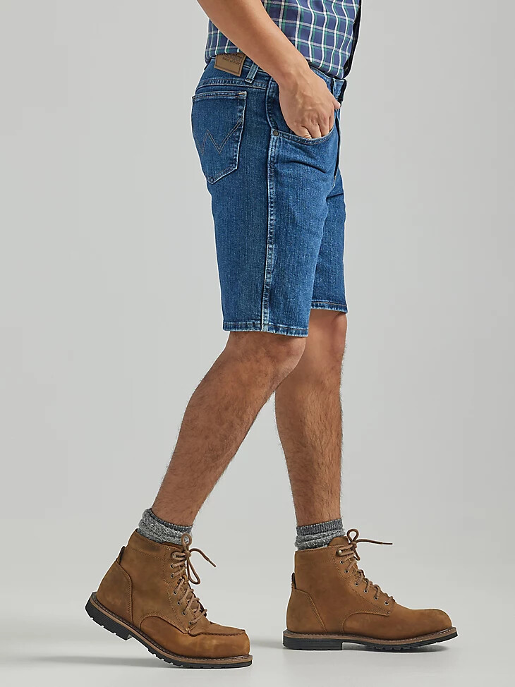 pantalón corto wrangler rugged wear performance series relaxed fit color piedra mediana