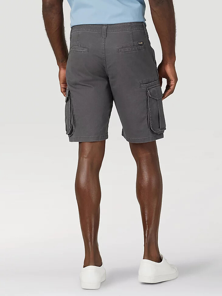 pantalón corto cargo elástico de espiga para hombre en color asfalto