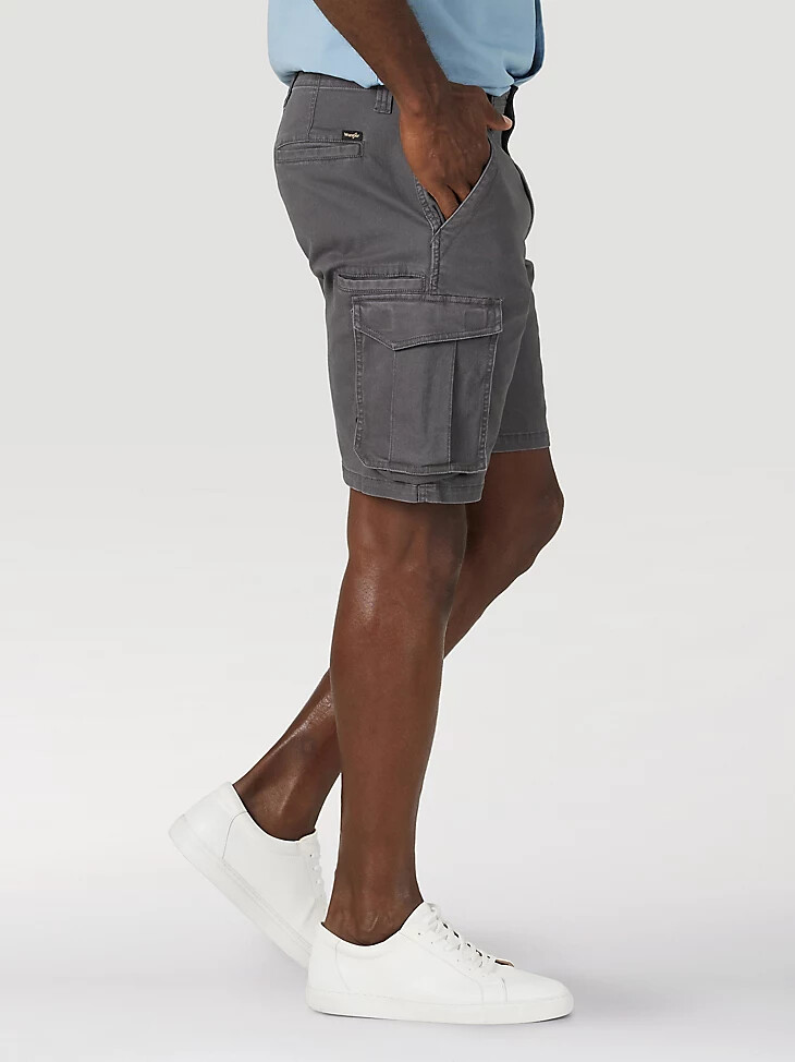 pantalón corto cargo elástico de espiga para hombre en color asfalto