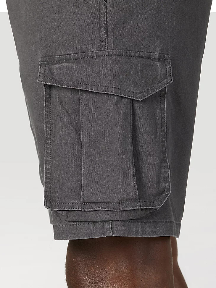 pantalón corto cargo elástico de espiga para hombre en color asfalto