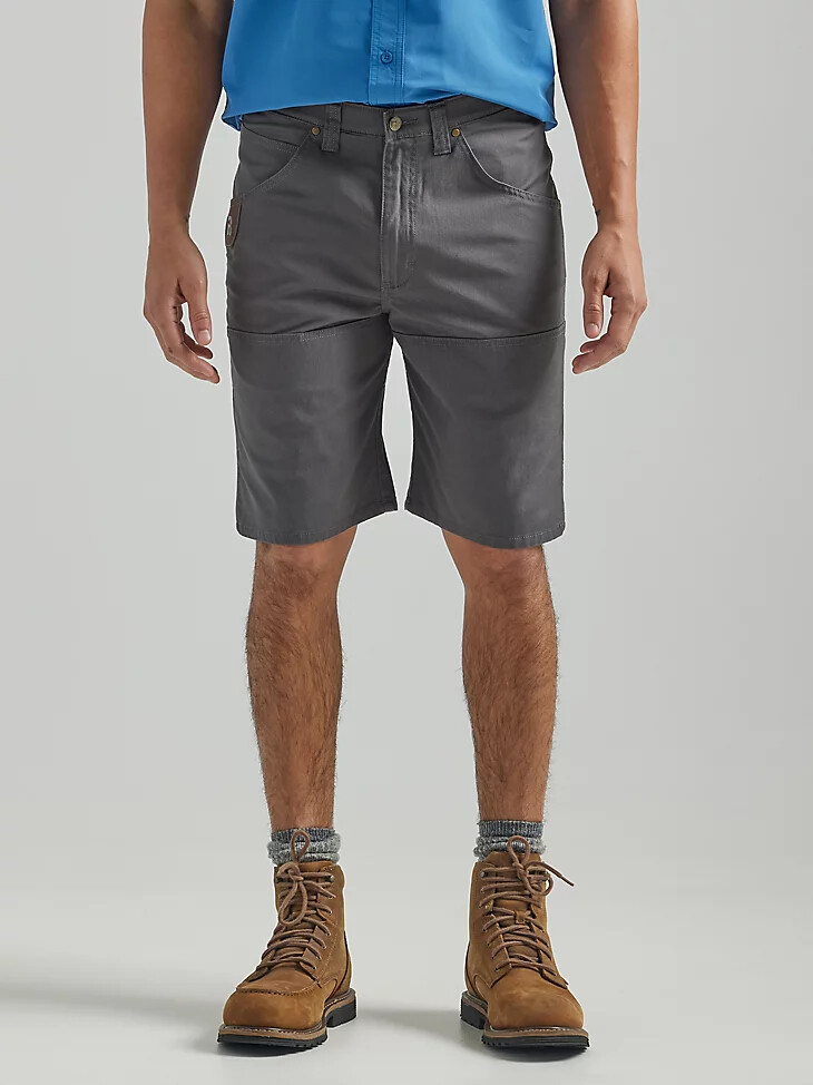 pantalón corto wrangler riggs workwear utility relaxed de raya diplomática gris