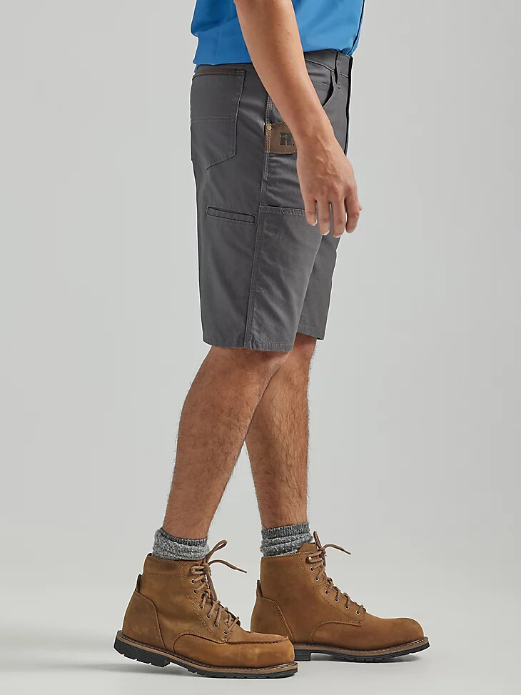 pantalón corto wrangler riggs workwear utility relaxed de raya diplomática gris